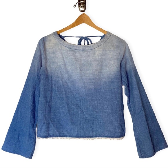 Cloth & Stone 🍁| Ombré Button Back Bell-sleeve Corduroy Blouse. - Picture 2 of 10